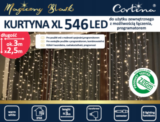 Cortina vonkajšie osvetlenie vianočného stromčeka 3 m 501 - 1000 svetiel